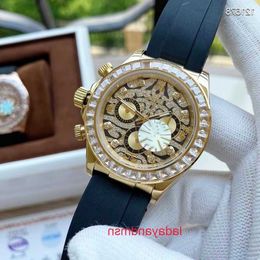 Brand Designer ZF Roles's for men and women 2024 New Lao Face Blue Mirror Mechanical Three Eyes Six Needles Full Function Diamond Tape Watch with original box PWIR