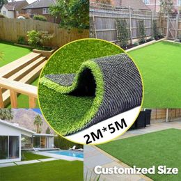 Decorative Flowers Realistic Synthetic Artificial Grass Turf 2M 5M Thick Faux Indoor Outdoor Landscape Lawn Pet Dog Carpet For Garden
