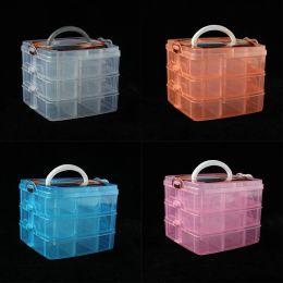 Alloy 1PC Screw Box Organizer Screws Box For Garage 18 Grids Plastic Adjustable Storage Case Box 3 Layer Beads Jewelry Container