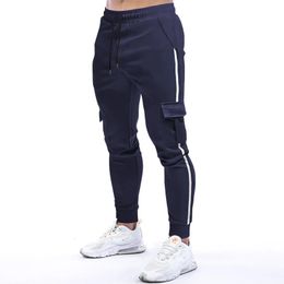 Men Breathable Slim Casual Pants Muscle Fitness Sports Trousers Bottoms Male Running Training Leggings Jogging Trackpant 240126