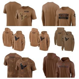 Hoodie Houston''Texans''Men Women Youth''Brown 2023 Salute To Service Club Pullover Hoodie