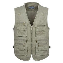 8XL 9XL 10XL Male Casual Summer Big Size Cotton Sleeveless Vest With Many 16 Pockets Men Multi Pocket Pograph Waistcoat 240130