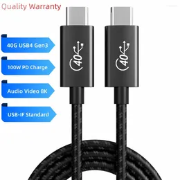 Super Speed 40gbps 8K 5K 60Hz USB-C Type C USB 4.0 Cable Thunderbolt 4 Braided PD 100W 0.5M 1M 2M Drop