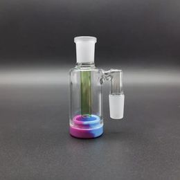 14mm 90° Glass Ash Catcher Reclaimer Bong Silicone Jar Container for Hookah Water Pipes Filter