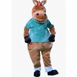 High Quality Custom Brown Donkey Mascot Costume Cartoon Character Outfit Suit Xmas Outdoor Party Festival Dress Promotional Advertising Clothings