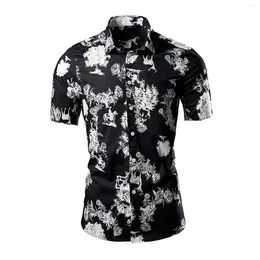 Men's T Shirts 2024 Summer Multi Colored Jacquard Short Sleeve Shirt Casual Floral 70s Men For