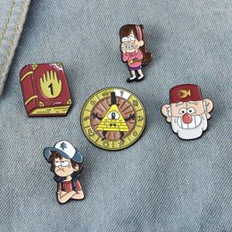 Brooches Cartoon Classic Character Enamel Pins Badges Magic Book Turntable Brooch Anime Backpacks Lapel Pin Jewelry Gifts For Fans Friend