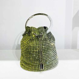 Shoulder Bags Rinestone Metallic Ring andbags For Women Luxury Designer 2023 New In Cain Soulder Crossbody Bag Diamonds Evening Party BagsH24131