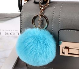 Creative Imitation Rabbit Hair Ball Pendant Key Chain Artificial Hair Ball Keychain Luggage Accessories