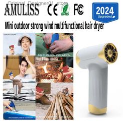 Hair Dryers Amuliss 2024 Wireless Handheld Portable high-speed hair dryer Sport Household Appliance Dusting Outdoor inflation aid combustion Q240131