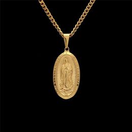 Tide brand Unisex necklace Virgin Mary Pendant Jewellery Hipster personality Exquisite Stainless Steel Pendant necklace wholesal249U