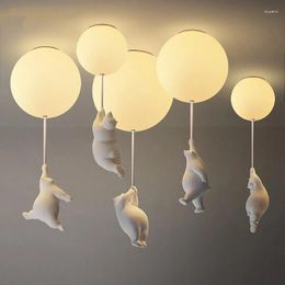 Pendant Lamps Modern LED Ceiling Lights Warm Cartoon Bear Lamp For Kids Rooms Bedroom Children's Room Decor Light Fixtures