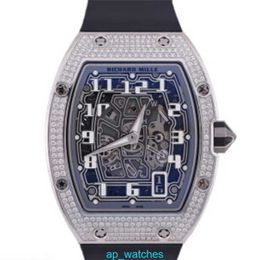 Swiss Luxury Watches RichardMill RM67-01 Watches Men's White Gold Full Diamond Mechanical Wristwatch Automatic Watch FUN N6FR
