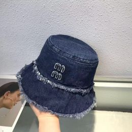 Wide Brim Hat Casual Embroidered Woollen Lettered Cowboy Bucket Hats Outdoor Sunblock Caps