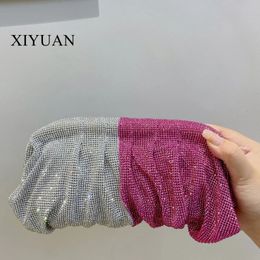 55 Colours Shiny Rhinestone Evening Clutch Bags Women Folds Crystal Clip Purses And Handbags Wedding Party Clutches Bags 240125