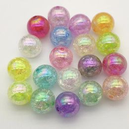 Beads New Arrival! 12mm/16mm/20mm Chunky Acrylic Clear AB Crack Beads, Colourful Chunky Beads For Handmade Jewellery Necklace DIY Making