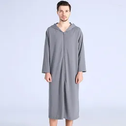 Women's Sleepwear 2024 Summer Couple Robes Zipper Bathrobe Pyjamas Men Women Hooded Dressing Gowns Thin Spring Fashion Long Nightwear