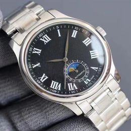 top quality classic style man watch mechanical automatic movement stainless watches fashion stainless steel wristwatch Steel Band 240F
