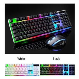 G21 Keyboard Mouse Set Colourful Backlit Standard Keyboard 104 keys Wired USB Ergonomic Gaming Keyboards and Mouse d29209m
