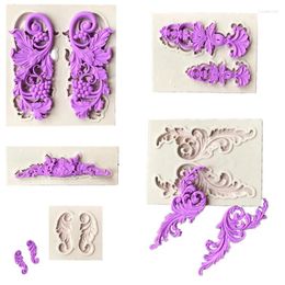 Baking Moulds 3D Silicone Molds European Style Lace Sugarcraft Fondant Chocolate Mold Cake Decorating Tool Vintage Relief Border