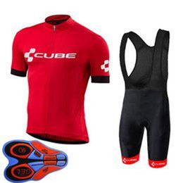 CUBE Team Ropa Ciclismo Breathable Mens cycling Short Sleeve Jersey Bib Shorts Set Summer Road Racing Clothing Outdoor Bicycle Uni3185