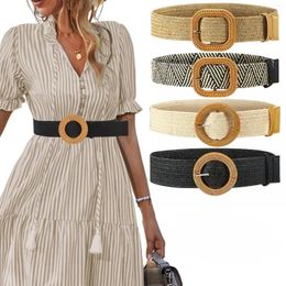 Belts Woven Elastic Stretch Waist Belt Women Skinny Dress Wooden Buckle 3d For Men 50 War Thick