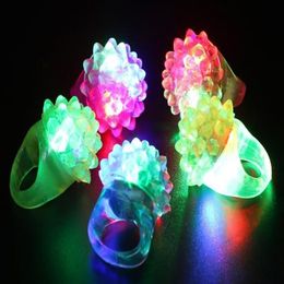 36pcs Strawberry Flashing LED Light Up Toys Bumpy Rings Party Favors Supplies Glow Jelly Blinking Bul290p