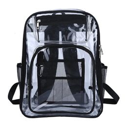 Backpack Waterproof Transparent School Bag Girl Large Capacity Solid Clear Men Fashion Plastic 240119