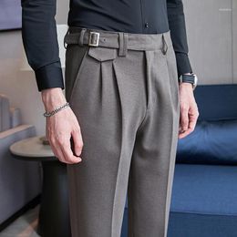 Men's Suits Spring High Quality Business Suit Pants Male Slim Fit Fashion Dress Trousers Winter For Men Woollen Cloth Casual
