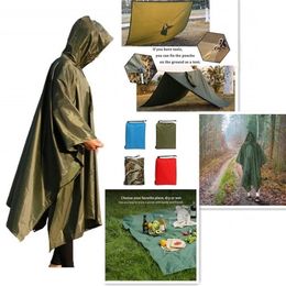 3 In 1 Outdoor Military Waterproof Raincoat Rain Coat Men Raincoat Women Awning From The Rain Motorcycle Rain Poncho Picnic Mat 20271a