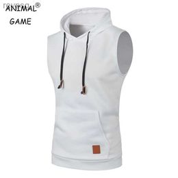 Men's Tank Tops Mens Sleeveless Hoodies Fashion Casual Hooded Sweatshirt Men Bodybuilding Top Sporting Shirt Waistcoat Vest Gym YQ240131