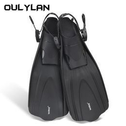 Oulylan Adjustable Short Adult Snorkel Foot Swimming Flippers Fins Beginner Water Sports Equipment Portable Diving Men 240123