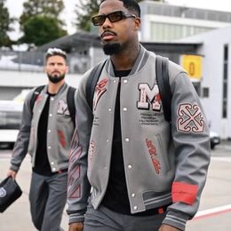 Cotton Embroidered Thick American Veste De Baseball Homme Jackets Heavy Jersey Industries Coat Mens and Womens Jacket 240124