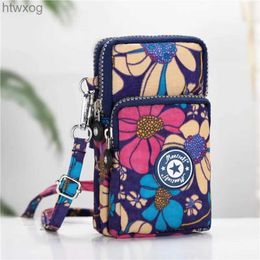 Cell Phone Pouches Put mobile phone bag lady summer messenger mini bag package mobile phone cloth bag hang neck wrist change purse vertical money YQ240131