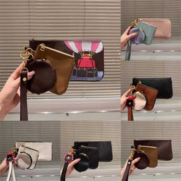 Sell 3-piece Coin Purse Brown Key Pouch Designer Wallet Women Zipper Wallet Fashion All-match Designer Bag Card Holder 231215