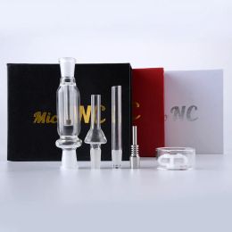 Collector Smoking Accessories 14mm joint Micro NC Mini Hookahs With Glass Dish Titanium Nail Dab Straw Small Rigs Nector Collectors Kit ZZ