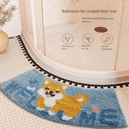 Bath Mats Wide Application Non Slip Absorbent Mat For Shower Tub And Bathroom Floor Curved