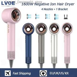 Dryers Hair Professional Hair Dryer Powerful Leafless Negative Ionic Blow Hair Dryer Home Appliance With Salon Style Hot/Cold Air Blow Dryer Q240131