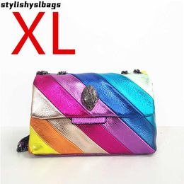 Shoulder Bags Rainbow Women Handbag Wave Pattern Eagle Icon Head On Front Jointing Colourful Cross Body Bag Patchwork Shoulder Bag 271m