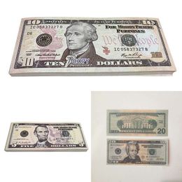 50% size USA Dollars Party Supplies Prop money Movie Banknote Paper Novelty Toys 1 5 10 20 50 100 Dollar Currency Fake MoneyGS448RVB