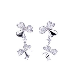 Earrings Tianyu Gems 925 Silver Clover Earrings Moissanite Diamond Jewellery Classic Drop Women Earrings Fashion Trendy Wedding Party Gifts
