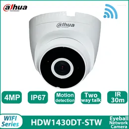 Dahua IPC-HDW1430DT-STW 4MP IR30M IP67 Fixed-focal Support Two-way Talk Eyeball Mini Camera Smart H.265 Wifi Surveillance