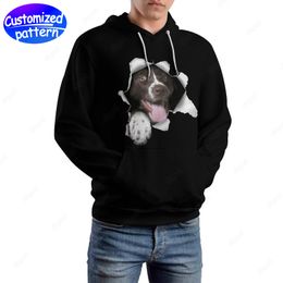 designer Men Hoodies & Sweatshirts black dog hip-hop rock Custom patterned caps casual Athleisure sports outdoor wholesale hoodie Men Clothing big size s-5xl