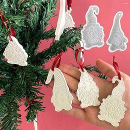 Craft Tools Christmas Tree Ornament Silicone Mould DIY Santa Claus Gift Making Plaster Resin Keychain Pendant Casting Moulds Home Decor