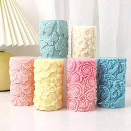 Craft Tools Flower Butterfly Columnar Silicone Candle Mould DIY Waves Soap Resin Plaster Making Tool Geometry Chocolate Mould Home Decor Gift