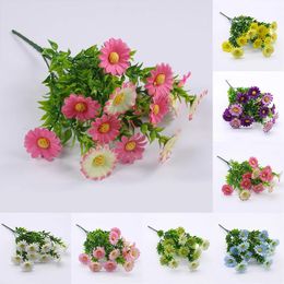 1 bouquet of 15 artificial flowers made of plastic fake silk daisies wedding flowers family garden party decorations 240131