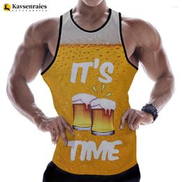 Men's Tank Tops Funny Food Beer 3D Digital Printing Harajuku Vest Shirts Men Women Casual Plus Size Singlets Sleeveless Tees 6XL
