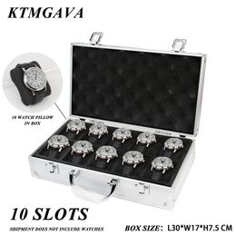 10 Slots Watch Storage Box Aluminium Alloy Useful Jewellery Wrist Watches Holder Display Box Watch Holder Box Organiser Toolbox 240118