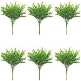 18 PCS Artificial Fern Plants - Artificial Boston Fern Bush Faux Indoor Outdoor UV Resistant Greenery Shrubs Fake Plants230Q