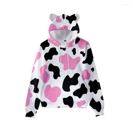 Women's Hoodies 2024 3 To 16 Years Kids Black White Cow Hoodie Sweatshirt Cartoon Boys Girls Cosplay Costume Children Teen Party Attire